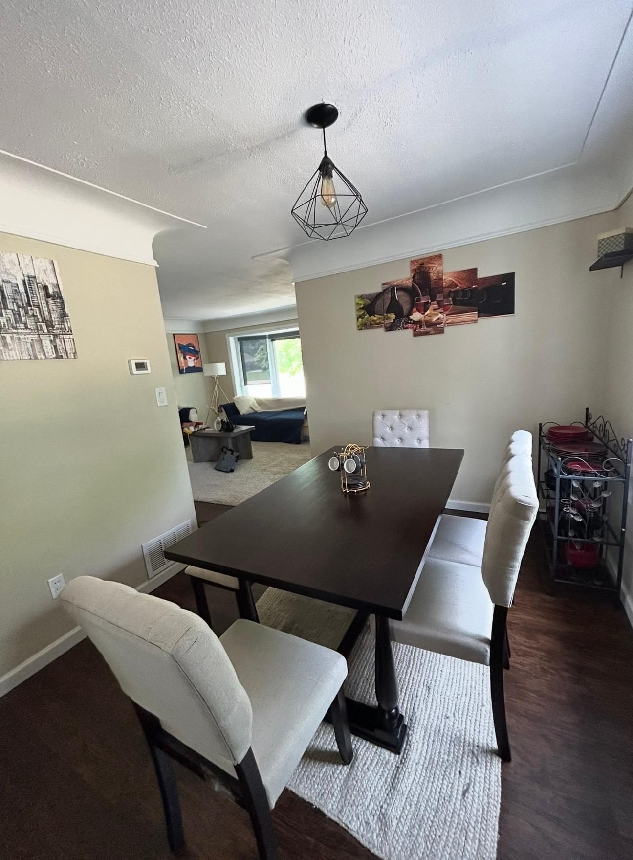 Dining room with pendant light